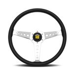 Steering Wheel - California Black Leather Silver Spoke 360mm - MOMO2024 - Momo