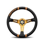 Steering Wheel - Drifting Black Orange Insert Black Spoke 350mm - MOMO2030 - Momo