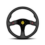 Steering Wheel - Mod.80 Black Leather Black Spoke Horn Buttons 350mm - MOMO2083 - Momo