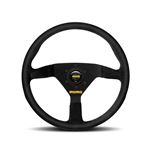 Steering Wheel - Mod.78 Black Suede Black Spoke 320mm - MOMO2086 - Momo