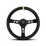 Steering Wheel - Mod.07 Black Leather Black Spoke 350mm - MOMO2089 - Momo