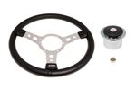 Steering Wheel Kit 14" Vinyl Semi Dish Polished Centre and Alloy Boss - RA1440PA - Mountney