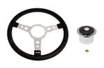 Steering Wheel Kit 15" Leather Semi Dish Polished Centre and Alloy Boss - RA1441PA - Mountney