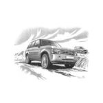 Range Rover L322 - 2001-2005 Personalised Portrait in Black and White - RA1543BW