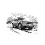 Range Rover L322 - 2005-2009 Personalised Portrait in Black and White - RA1544BW