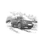 Range Rover Series 3 Overfinch Personalised Portrait in Black and White - RA2151BW