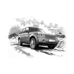 Range Rover Series 3 S/Charged 2005-2009 Personalised Portrait in Black and White - RA2154BW
