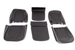 Triumph TR4A Front Seat Cover Kit - Black Leather Faced with White Piping - RF4057BLACKLEATHER