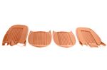 Triumph TR5-250 Front Seat Cover Kit - Tan Vinyl with White Piping - RF4058TAN
