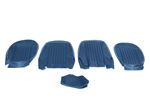 Triumph TR4 Front Seat Cover Kit - Blue Vinyl with White Piping - RF4064BLUE