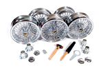 MWS Centre Lock Wire Wheels - Chrome Conversion Kit - 4.5 x 15 with Octagonal Centres - RF4093CEC