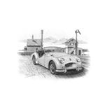 Triumph TR2 Personalised Portrait in Black and White - RF4220BW