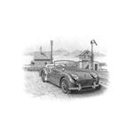 Triumph TR3A Personalised Portrait in Black and White - RF4222BW