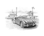 Triumph TR3A with Aero Screens Personalised Portrait in Black and White - RF4233BW