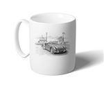 Triumph TR3A with Aero Screens Mug - Black and White with Reg - RF4233BWMUG