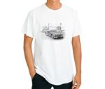 Triumph TR3A with Aero Screens - T Shirt in Black and White - RF4233TSTYLE
