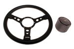 Vinyl 14 inch Steering Wheel with Black Spokes - Black Boss - RH5358 - Mountney