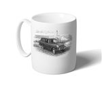Triumph Herald Van Mug - Black & White with Reg - RH5377BWMUG