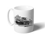Jaguar X-Type Series 2 08-10 Mug - Black & White with Reg - RJ1053BWMUG