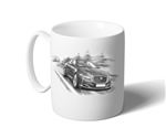 Jaguar XJ 351 Saloon 2010 On Mug - Black & White with Reg - RJ1054BWMUG