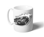 Jaguar XF Mk1 Saloon 08-11 Mug - Black & White with Reg - RJ1056BWMUG