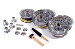 MWS Centre Lock Wire Wheels - Chrome Conversion Kit - 4.5 x 13 with Octagonal Centres - RL122145JEC