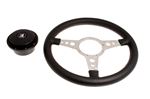 Moto-Lita Steering Wheel and Boss - 13 inch Leather - Drilled Spokes - Flat - RL152413