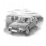 Rover SD1 Mk1 Personalised Portrait in Black and White - RO2004BW