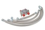 Oil Thermostat and Oil Pipe Kit - 4 Cylinder with Braided Hoses - RP1408BRAIDED