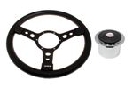 Steering Wheel 14" Vinyl With Black Centre Polished Boss - RP1512A - Mountney