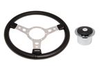 Vinyl 14 Inch Steering Wheel With Polished Centre - Polished Boss - RP1518A - Mountney