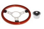 Steering Wheel 13" Wood Rim with Polished Centre Polished Boss - RP1523A - Mountney
