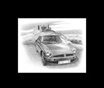 MGB GT Rubber Bumper Personalised Portrait in Black and White - RP1535BW