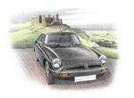 MGB GT Rubber Bumper Personalised Portrait in Colour - RP1535COL