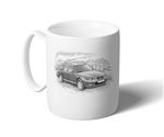 Rover 75 Estate to 2004 Mug - Black & White with Reg - RP1543BWMUG