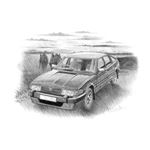 Rover SD1 Vitesse MK2 Personalised Portrait in Black and White - RP1546BW