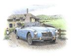 MGA Roadster Personalised Portrait in Colour - RP1622COL