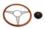 Moto-Lita Steering Wheel and Boss Kit - 14 Inch Wood - Flat With Holes - Thick Grip - RP1687TG