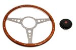 Moto-Lita Steering Wheel and Boss Kit - 14 Inch Wood - Flat With Holes - Thick Grip - RP1767TG