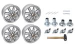 Classic 8 Spoke Centre Lock Alloy Road Wheel Conversion Kit - 5.5J x 14 inch with 2 Ear Spinners - RP1790