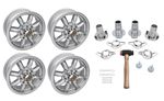 Classic 8 Spoke Centre Lock Alloy Road Wheel Conversion Kit - 5.5J x 14 inch with 2 Ear Spinners - RP1792