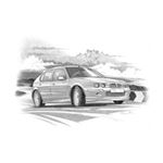 MG ZR Mk1 5 Door Personalised Portrait in Black and White - RP2214BW