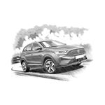 MG ZS EV 2020 on Personalised Portrait in Black and White - RP2217BW