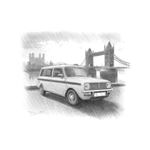 Mini Clubman Estate Personalised Portrait in Black and White - RP2228BW