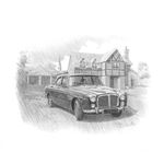 Rover P5 3.5 Coupe Personalised Portrait in Black and White - RP2249BW