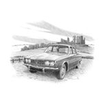 Rover P6 2000 Series 1 Saloon Personalised Portrait in Black and White - RP2252BW