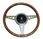 Moto-Lita Steering Wheel and Boss - 13 inch Wood - Drilled Spokes - Flat - Thick Grip - RR117013TG