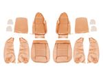 Triumph TR6 Leather Faced Seat Cover Kit for 2 Seats and Head Rests - Light Tan - RR1217LTANLEATH