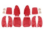 Triumph TR6 Leather Faced Seat Cover Kit for 2 Seats and Head Rests - Red - RR1217REDLEATHER