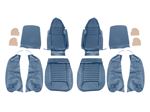 Triumph TR6 Leather Faced Seat Cover Kit for 2 Seats and Head Rests - Shadow Blue - RR1217SBLUELEAT